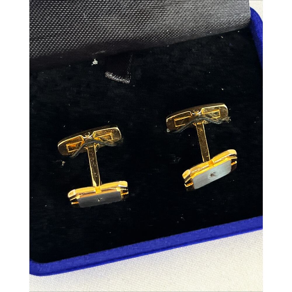 Yves Saint Laurent YSL Cufflinks Two-Toned Silver Gold Plated - Picture 9 of 12